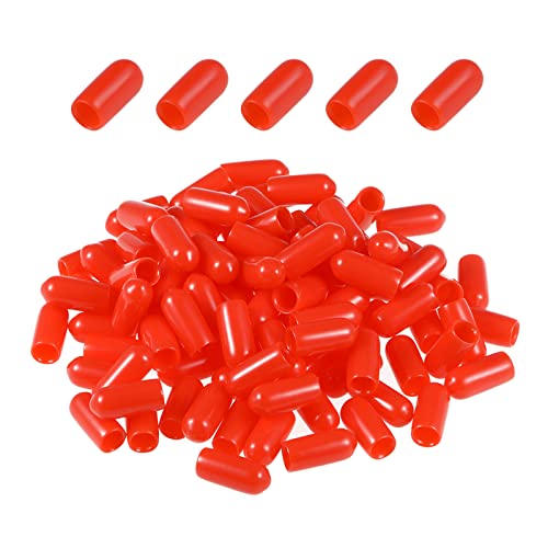 DMiotech 100 Pack 5mm ID Rot Schraube Gewinde Beschützer Gummi Endkappen Bolzen Abdeckungen für Schraube Bolzen Möbel Rohr von DMiotech