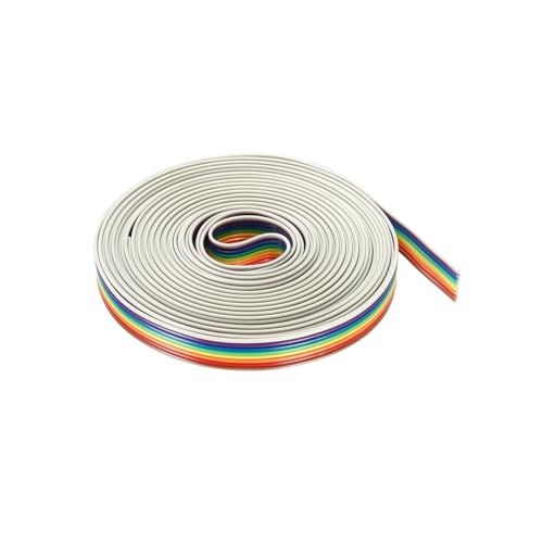 DMiotech 1Stk 8 Pins IDC Draht Flachband Kabel Regenbogen 16. 4 Füße 1. 27mm Pitch Brettchen Überbrückung Drähte für Computer Audio Systeme von DMiotech