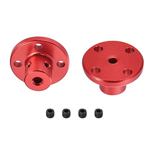 DMiotech 2 Pack 3mm Innen Durchmesser H13xD10 Flansch Kupplung Anschluss Starre Leitfaden Welle Unterstützung Kuppler Welle Kupplung mit Schrauben für DIY RC Modell Motoren Rot von DMiotech