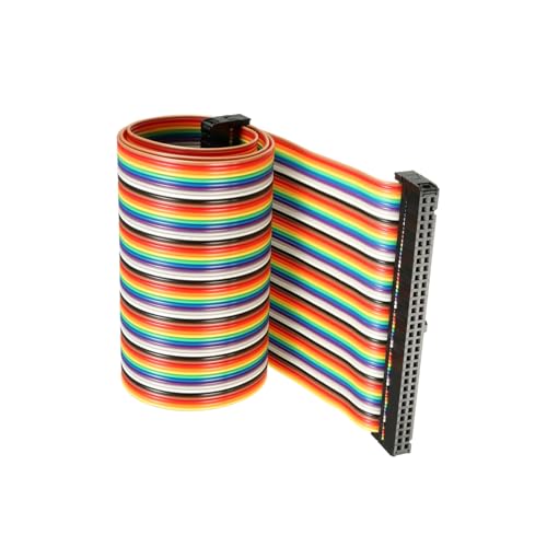 DMiotech 2 Pack 64 Pins Flach IDC Regenbogen Farbband Kabel 48cm 2.54mm Abstand Steckbrücke Drähte Typ-C für Kameras Laptops Elektronisch Projekte von DMiotech