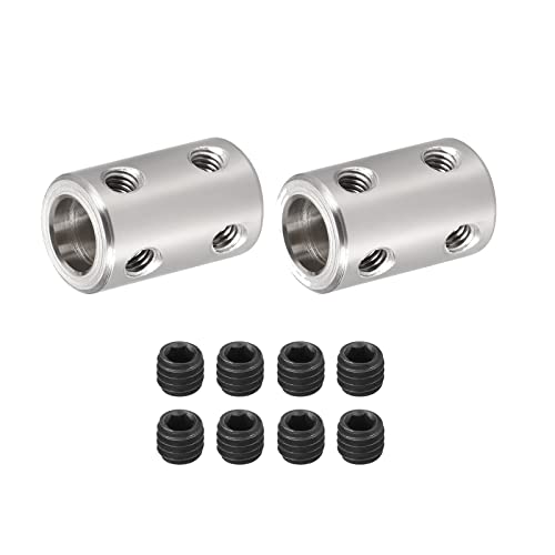 DMiotech 2 Pack 8-8mm Bohrung L22XD14 Starre Kupplung Welle Kupplung Gelenk Anschluss mit Schrauben Edelstahl Motor Welle Erweiterung Anschluss für 3D-Drucker von DMiotech