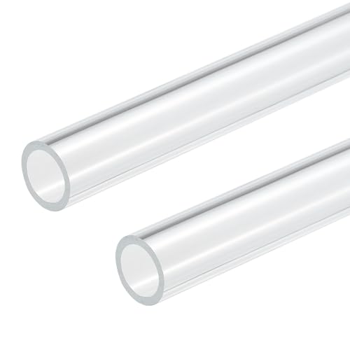 DMiotech 2 Stück 12mm x 16mm (1/2" x 5/8") klare Acrylrohre starre Kunststoffrohre 10" für Aquarium-Wasserleitung, Wasserkühlsystem, Rohrinstallation von DMiotech