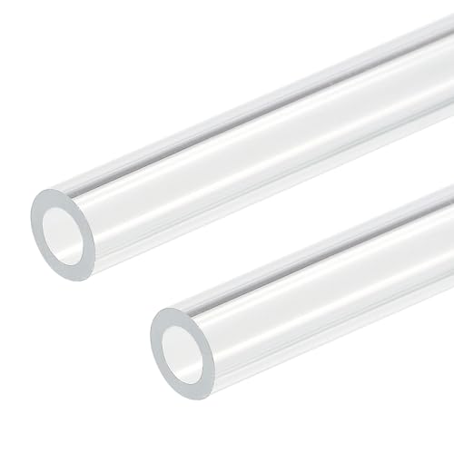 DMiotech 2 Stück 6mm x 10mm(1/4" x 3/8") klare Acrylrohre starre Kunststoffrohre 10" für Aquarium-Wasserleitung, Wasserkühlsystem, Rohrinstallation von DMiotech