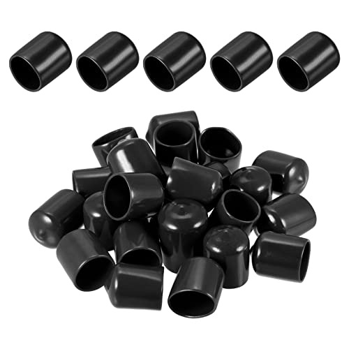 DMiotech 25 Pack 15mm ID Schwarz Schraube Gewinde Beschützer Gummi Endkappen Bolzen Abdeckungen für Schraube Bolzen Möbel Rohr von DMiotech