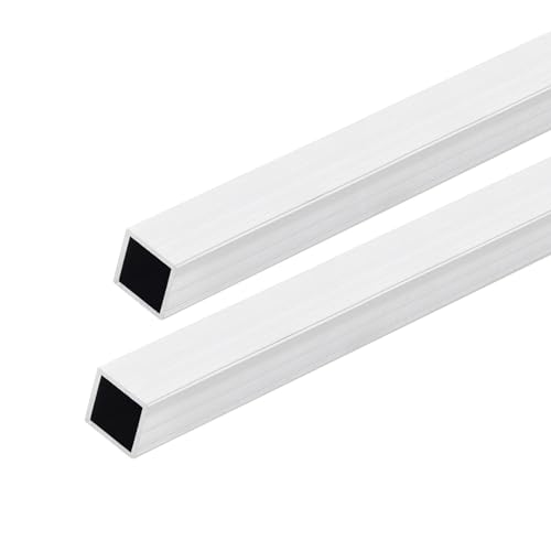 DMiotech 2er Pack (19mm x 19mm x 1.6mm) 6061 Aluminium Vierkantrohr 610mm Länge Industriemetallrohr für Maschinenrahmenbau DIY-Projekte von DMiotech