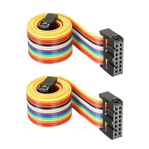 DMiotech 2er Pack 14-poliges IDC-Flachbandkabel 43cm 2,54mm Pitch Breadboard Jumper-Kabel für elektronische Projekte von DMiotech