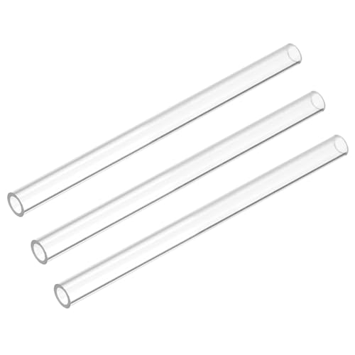 DMiotech 3 Stück 6" klare starre Kunststoffrohre 4mm x 6mm (1/4") Polycarbonat-Rohr Rundrohr für Beleuchtung Wasserinstallation von DMiotech