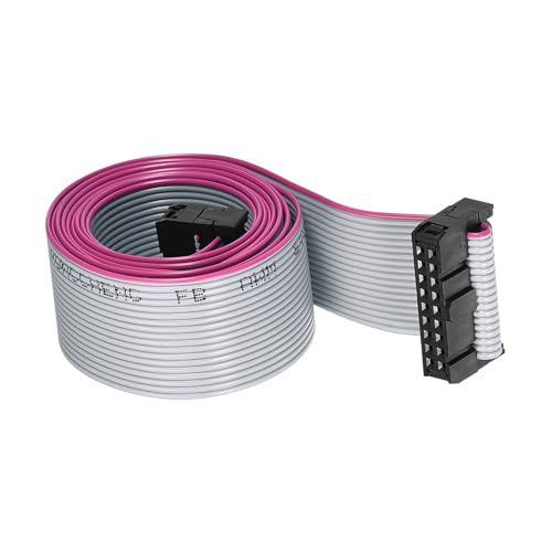 DMiotech 30Pin 30cm Lang 2.54mm IDC Draht Flach Farbband Kabel FC bis FC Anschluss mit Grau Farbe von DMiotech