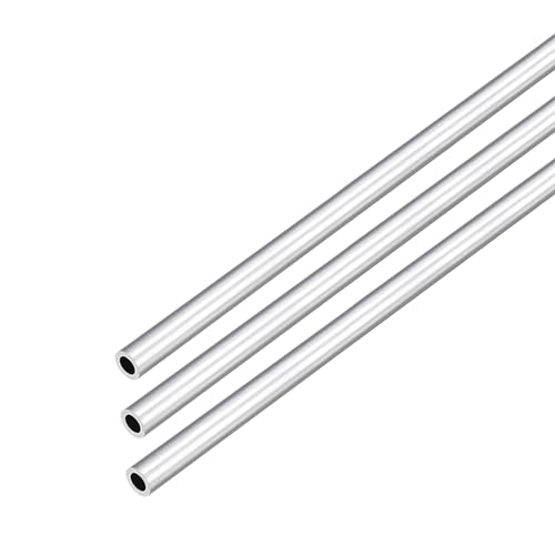 DMiotech 3er Pack (3mm Außendurchmesser x 2mm Innendurchmesser) Rundrohr aus 6063 Aluminium, 300mm Länge, Metallrohr für Maschinenrahmenbau und DIY-Projekte von DMiotech