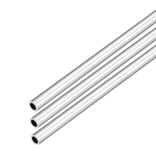 DMiotech 3er Pack (8mm Außendurchmesser x 6mm Innendurchmesser) Rundrohr aus 6063 Aluminium, 250mm Länge, Metallrohr für Maschinenrahmen, DIY-Projekte von DMiotech