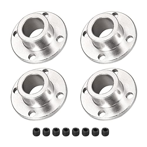 DMiotech 4 Pack 12mm Innen Durchmesser H13xD18 Flansch Kupplung Anschluss Starre Leitfaden Welle Unterstützung Kuppler Welle Kupplung mit Schrauben für DIY RC Modell Motoren Silber von DMiotech