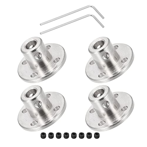 DMiotech 4 Pack 5mm Flansch Kupplung Anschluss Starre Leitfaden Welle Unterstützung Kuppler Welle Kupplung mit M1.5 Sechskant Brench und Schrauben für DIY RC Modell Motors von DMiotech