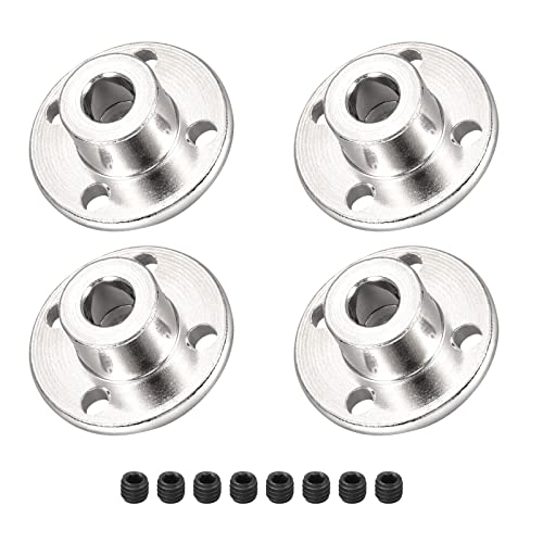 DMiotech 4 Pack 8mm Innen Durchmesser H13xD16 Flansch Kupplung Anschluss Starre Leitfaden Welle Unterstützung Kuppler Welle Kupplung mit Schrauben für DIY RC Modell Motoren Silber von DMiotech