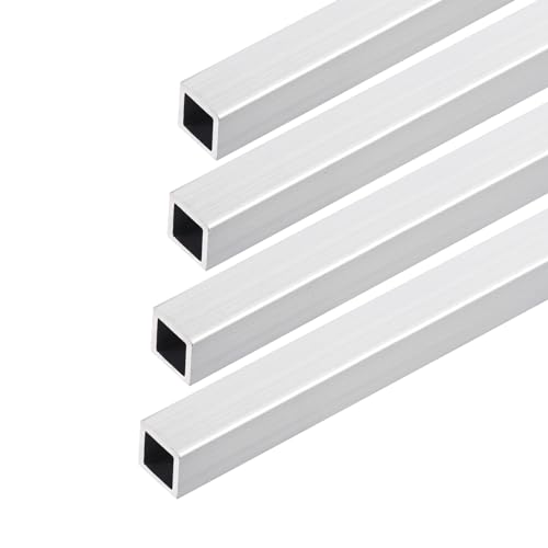 DMiotech 4er Pack (10mm x 10mm x 1mm) 6063 Aluminium Vierkantrohr 300mm Länge Industriemetallrohr für Maschinenrahmenbau DIY-Projekte von DMiotech