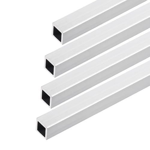 DMiotech 4er Pack (12mm x 12mm x 1mm) 6063 Aluminium Vierkantrohr 300mm Länge Industriemetallrohr für Maschinenrahmenbau DIY-Projekte von DMiotech