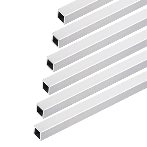 DMiotech 6er Pack (8mm x 8mm x 1mm) 6063 Aluminium Vierkantrohr 200mm Länge Industriemetallrohr für Maschinenrahmenbau DIY-Projekte von DMiotech