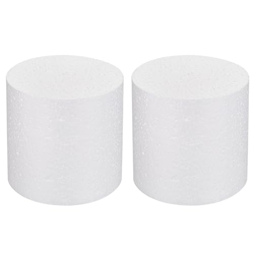 DMiotech Weißer runder Schaumstoff-Kuchenattrappe 4 x 4 Zoll Dummy-Kuchenset zur Dekoration von Geburtstagsfeiern und Bastelarbeiten, 2 Stück DMiotech Weißer runder Schaumstoff-Kuchenattrappe 4 x 4 Zoll Dummy-Kuchenset zur Dekoration von Geburtstagsfeiern und Bastelarbeiten, 2 Stück von DMiotech