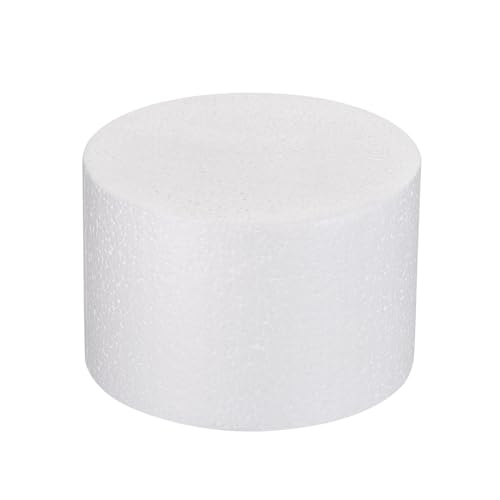 DMiotech Weißer runder Schaumstoff-Kuchenattrappe 4 x 6 Zoll Dummy-Kuchenset zur Dekoration von Geburtstagsfeiern und Bastelarbeiten von DMiotech
