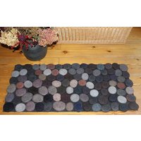 Filz Steinteppich/Badematte Super Weich Mit Weichem Kern 3D Multicolor in Grautönen. Größe 90cm X 50cm. Auf Bestellung Gefertigt von DMpics