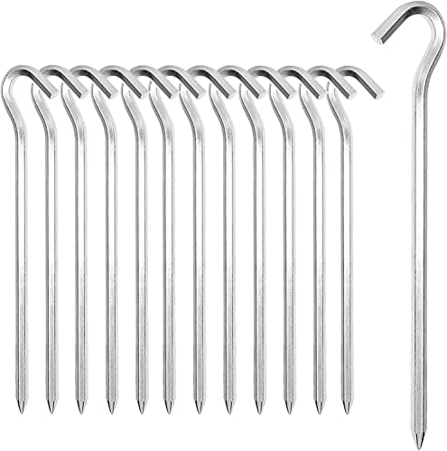 Zeltheringe, 【14/26Packung】 Heavy-Duty 18cm Zelt Heringe Metall Zelthaken Aluminium Heringe Erdnägel für Harte Böden, ideal für Garten, Camping, Angeln und Zelten (14, Silber) von DN DENNOV