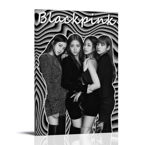 DNANNWOGF BlackpinkPoster Leinwandbild für Wohnzimmer, modernes Schlafzimmer, Spielzimmer, Büro, Poster, Familienschlafzimmer, Dekoration, Foto, Bild 40 x 60 cm, Rahmenstil von DNANNWOGF