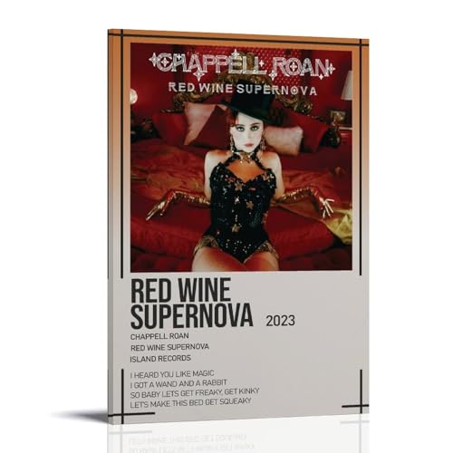 DNANNWOGF Chappell Roan Red Wine SupernovaPoster auf Leinwand, Wandkunst für Wohnzimmer, modernes Schlafzimmer, Spielzimmer, Büro, Poster, Familienschlafzimmer, Dekoration, Foto, Bild 20 x 30 cm von DNANNWOGF
