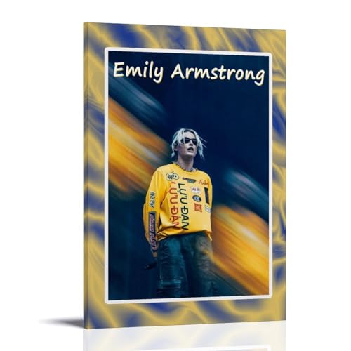 DNANNWOGF Emily ArmstrongPoster auf Leinwand, Wandkunst für Wohnzimmer, modernes Schlafzimmer, Spielzimmer, Büro, Poster, Familienschlafzimmer, Dekoration, Foto, Bild 60 x 90 cm, Rahmenstil von DNANNWOGF