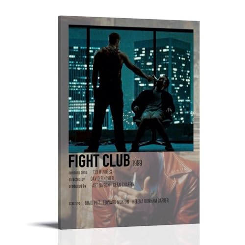 DNANNWOGF Fight ClubPoster auf Leinwand, Wandkunst für Wohnzimmer, modernes Schlafzimmer, Spielzimmer, Büro, Poster, Familienschlafzimmer, Dekoration, Foto, 50 x 75 cm, Rahmenstil von DNANNWOGF