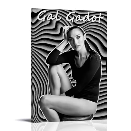 DNANNWOGF Gal GadotPoster auf Leinwand, Wandkunst für Wohnzimmer, modernes Schlafzimmer, Spielzimmer, Büro, Poster, Familienschlafzimmer, Dekoration, Foto, Bild, 50 x 75 cm, Rahmenstil von DNANNWOGF