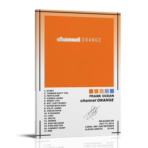 DNANNWOGF Poster auf Leinwand, Motiv: Frank Ocean Channel, Orange, für Wohnzimmer, modernes Schlafzimmer, Spielzimmer, Büro, Poster, Familienschlafzimmer, Dekoration, Foto, Bild 20 x 30 cm, Rahmenstil von DNANNWOGF