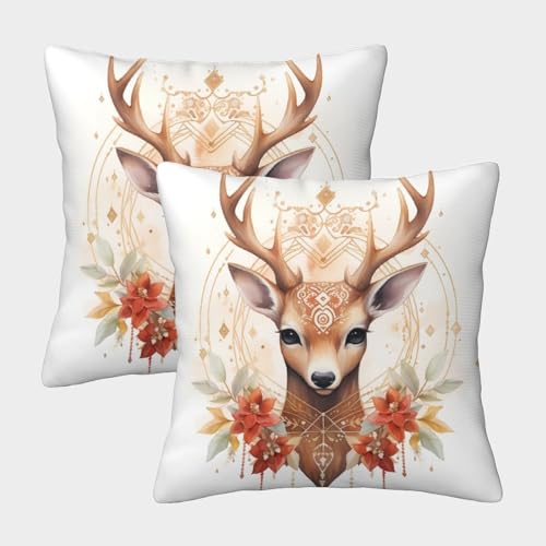 DNAVSOETR Elch Hirsch DekoRatteive Kissenbezüge Im 2er-Set, Geeignet Für Living Room Accent Und Outdoor Leisure, Maschinenwaschbar 40x40cm DNAVSOETR Elch Hirsch DekoRatteive Kissenbezüge Im 2er-Set, Geeignet Für Living Room Accent Und Outdoor Leisure, Maschinenwaschbar 40x40cm von DNAVSOETR