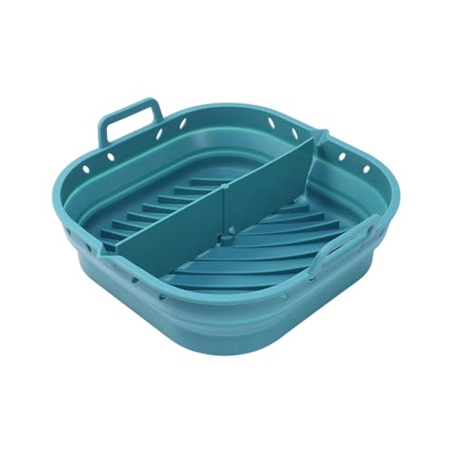 DNCG Heißer Fritteusenkorb, Luftfritteuse, antihaftbeschichtet, für Mikrowelle, faltbares Futter für Luftfritteuse, faltbares Futter mit oberem Rand, Silikonfutter mit gebogenen Linien, Trenner von DNCG
