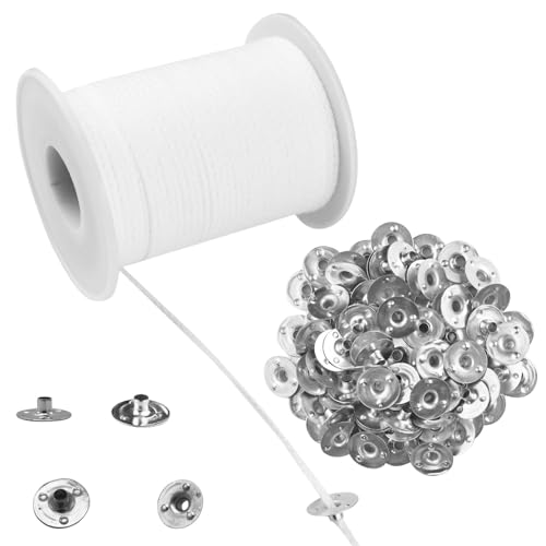 DNDGDLUA 61m Kerzendocht, Baumwolle, 150 Stück, Hochzeit, DIY, Kommunionkerze, Duftkerzen, Weiß von DNDGDLUA