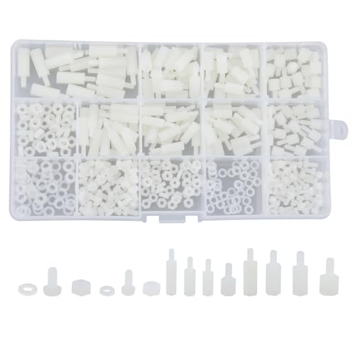 Abstandshalter M2.5 M3 Nylon Hex Distanzhülsen PCB Platinen Männlich Gewinde Abstandsbolzen Schrauben Muttern Washer für Raspberry Pis Motherboard(380 Stück) von DNDGDLUA