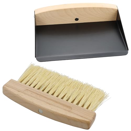 DNDGDLUA Kleiner Besen und Kehrschaufel Reinigungsset, Mini Kehrblech und Handfeger Besen, Tragbares Tischplatten Bürsten Set zum Reinigen von Tisch, Staub, Schmutz (Holz und Metall) von DNDGDLUA