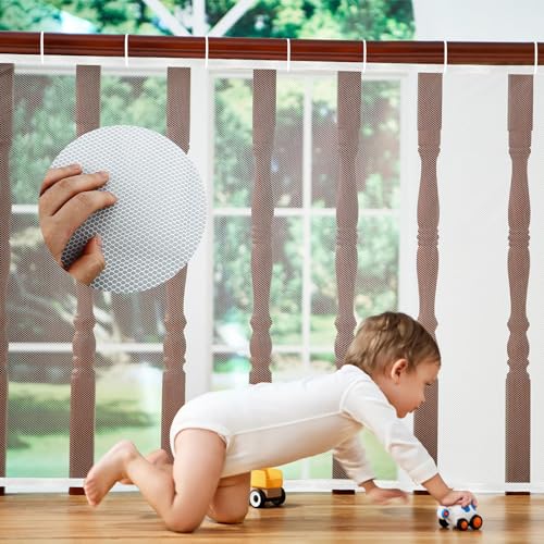 Erhöhtes Langlebiger Treppen Schutznetz Kinder, Geländer Sicherheitsnetz, Treppenschutznetz für Kinder, Safety Net, Treppe Geländer Zaun Mesh, Sicherheitsnetz für Balkon, Baby Balkonnetz (2m x 78cm) von DNDGDLUA