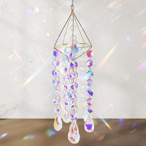 Kristall-Sonnenfänger zum Aufhängen, Prisma Sonnenfänger Kristall, Windspiel-Stil, Garten-Sonnenfänger, Regenbogen-Maker, handgefertigt, vergoldet, Sonnenfänger, Suncatcher Kristall-Sonnenfänger zum Aufhängen, Prisma Sonnenfänger Kristall, Windspiel-Stil, Garten-Sonnenfänger, Regenbogen-Maker, handgefertigt, vergoldet, Sonnenfänger, Suncatcher von DNDGDLUA
