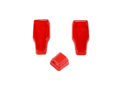 DNDJJM Kompatibel mit Jeep Wrangler JL 2018–2023 Heckklappen-Glasscharnier Heckscheibenwischer-Sprühdüse Dekorative Abdeckung Auto-Außenzubehör ABS(RED-3PCS) von DNDJJM