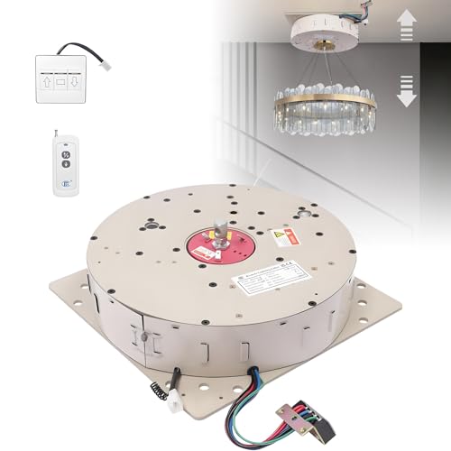 Elektrischer Kronleuchter-Hebezeug, Kronleuchter-Hebezeug-Heber, mit Fernbedienung und Wandschalter, 6 m Hub, für die Reinigung und Wartung der Vorrichtung 110LBS Elektrischer Kronleuchter-Hebezeug, Kronleuchter-Hebezeug-Heber, mit Fernbedienung und Wandschalter, 6 m Hub, für die Reinigung und Wartung der Vorrichtung 110LBS von DNEPEI
