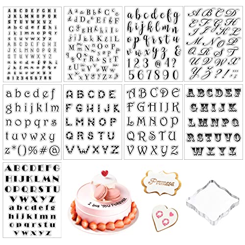 Alphabet Kuchen Stempel Buchstabenstempel Alphabet Fondant Silikonstempel Buchstaben Kuchenstempel Werkzeug mit Stempel Untersetzer zum keks Torte Backen Deco DIY von DNGH