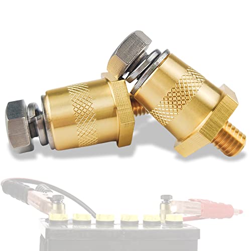 Batterieklemmen Batteriepoladapter Paar M6 mit Außengewinde, Auto Batterie Messing Poladapter Positive Negative, Batteriepolklemmen Adapter für Lithium-Autobatterien von DNGH