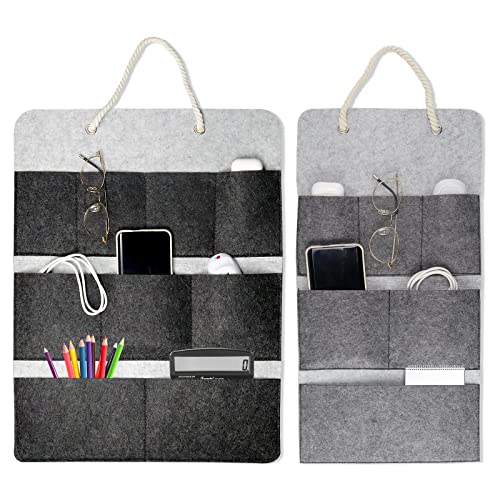 DNGH Hängeorganizer Wand Hängeaufbewahrung Filz Organizer Hängende Tasche 2 STK Aufbewahrungstasche Hängetasche Aufbewahrung Hängeregal Tür für Bad Auto Kinderzimmer Kleiderschrank von DNGH