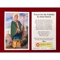 Bulk Pack 50 Cards - Saint Patrick Relic Holy Card | Berührt An Ein Erstklassiges Relikt Von Patrick von DNJC