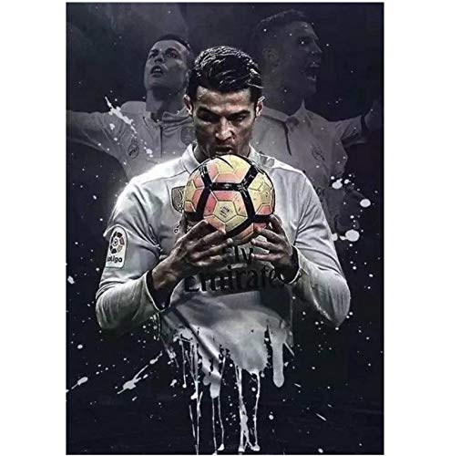 DNJKSA Fußball Sport Cristiano Ronaldo Wandkunst Poster Gemälde Bild Raumdekoration Schlafzimmer Dekor Druck auf Leinwand 50x70cm Kein Rahmen von DNJKSA