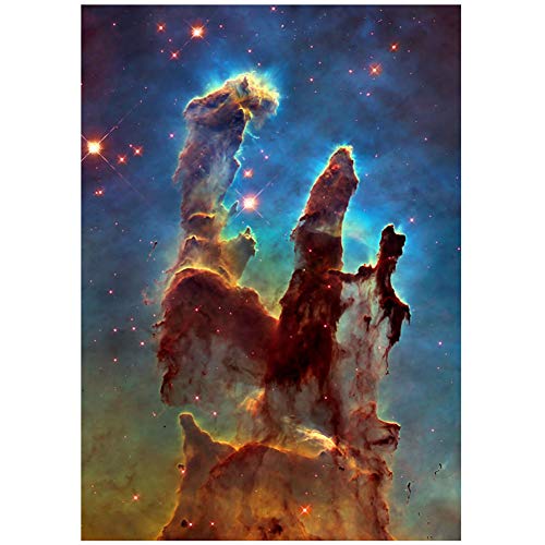DNJKSA Hubble Teleskop Die Säulen der Schöpfung Ölgemälde Hd Kunst Poster Druck Leinwand Bilder Wohnzimmer Bilder Wohnkultur Einzigartiges Geschenk -50x75cm Kein Rahmen von DNJKSA