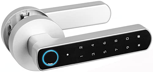 dnt Fingerprint-Türgriff DoorAccess PRO, ermöglicht den einfachen Zugang über das biometrische Zugangsmerkmal „Fingerabdruck“ sowie per Zifferncode, DNT000014 von dnt