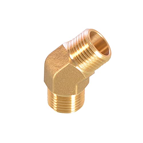 Lfang-Messing Schlauchtülle 1/8 "1/4" 3/8 "1/2" BSP gleiche weiblich/männlich 45 Grad Messingpfeife Anschlussstecker Hausgarten, gute Verschleißfestigkeit(Male To Male,3/8") von DNVGJUP
