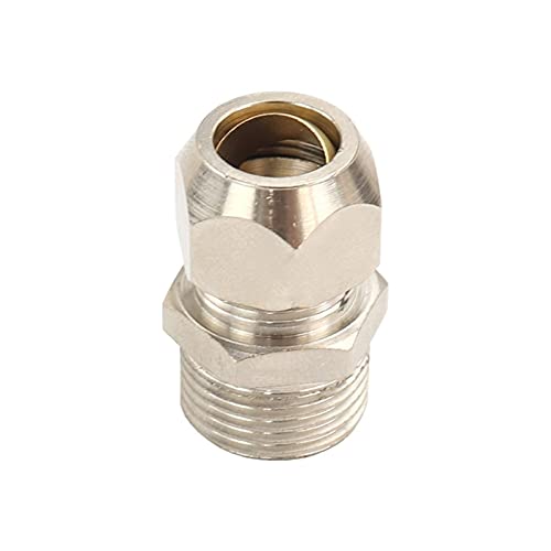 Lfang-Messing Schlauchtülle 1 stück 1/8 "1/4" 3/8 "1/2" BSP männlich 4 6 8 10 12 14 16 mm odrohr nickel plattierter Messingferring-Anschlusskomprimierung, gute Verschleißfestigkeit(OD tube 8mm,1/8") von DNVGJUP