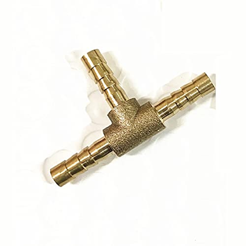 Lfang-Messing Schlauchtülle 4-25mm Schlauch Barb Messing 3-Wege-Stachel-Rohr-Anschluss-T-Shaped-Koppler-Anschluss-Adapter, gute Verschleißfestigkeit(12mm Barb) von DNVGJUP