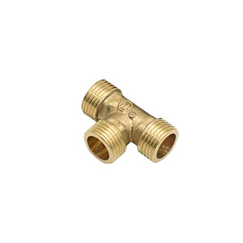 Lfang-Messing Schlauchtülle Messing G1 / 2 G3 / 4 T-T-Wasserteiler-Gewinde-Rohrarmaturen, 1pcs, männlich 1/2 3/4 Sanitär-T-Typ-Anschluss, gute Verschleißfestigkeit(1I2) von DNVGJUP